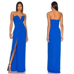 NEW Amanda Uprichard Revolve Cherri Gown Cobalt Blue Small